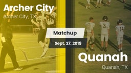 Matchup: Archer City vs. Quanah  2019