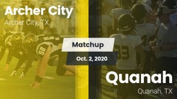 Matchup: Archer City vs. Quanah  2020