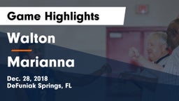 Walton  vs Marianna Game Highlights - Dec. 28, 2018