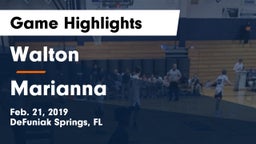 Walton  vs Marianna  Game Highlights - Feb. 21, 2019