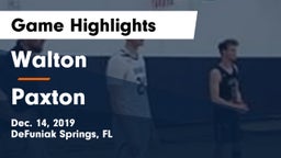 Walton  vs Paxton  Game Highlights - Dec. 14, 2019