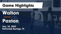 Walton  vs Paxton  Game Highlights - Jan. 24, 2023