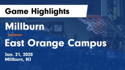 Millburn  vs East Orange Campus  Game Highlights - Jan. 21, 2020