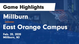 Millburn  vs East Orange Campus  Game Highlights - Feb. 20, 2020