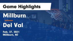 Millburn  vs Del Val Game Highlights - Feb. 27, 2021