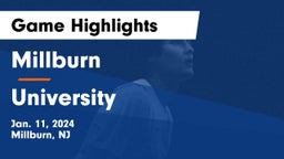 Millburn  vs University Game Highlights - Jan. 11, 2024