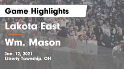 Lakota East  vs Wm. Mason  Game Highlights - Jan. 12, 2021