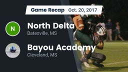 Recap: North Delta  vs. Bayou Academy  2017