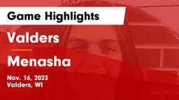 Valders  vs Menasha  Game Highlights - Nov. 16, 2023