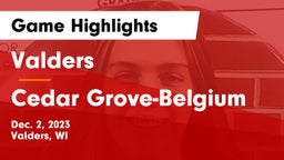 Valders  vs Cedar Grove-Belgium  Game Highlights - Dec. 2, 2023