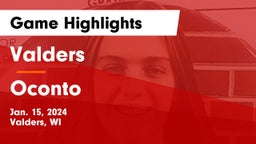 Valders  vs Oconto  Game Highlights - Jan. 15, 2024