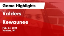 Valders  vs Kewaunee  Game Highlights - Feb. 24, 2024