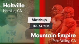 Matchup: Holtville vs. Mountain Empire  2016