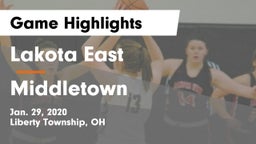 Lakota East  vs Middletown  Game Highlights - Jan. 29, 2020