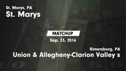 Matchup: St. Marys vs. Union & Allegheny-Clarion Valley s 2016