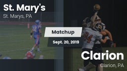 Matchup: St. Marys vs. Clarion  2019