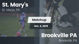 Matchup: St. Marys vs. Brookville PA 2019