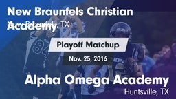 Matchup: New Braunfels Christ vs. Alpha Omega Academy  2016