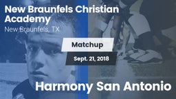 Matchup: New Braunfels vs. Harmony San Antonio 2018