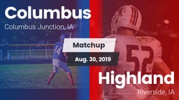 Matchup: Columbus vs. Highland  2019