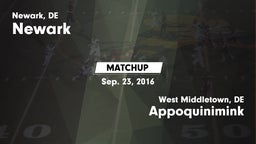 Matchup: Newark vs. Appoquinimink  2016