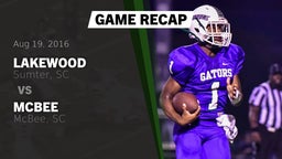 Recap: Lakewood  vs. McBee  2016