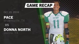 Recap: Pace  vs. Donna North  2016