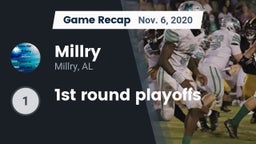 Recap: Millry  vs. 1st round playoffs 2020