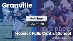 Matchup: Granville vs. Hoosick Falls Central School 2019
