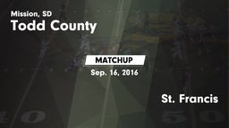 Matchup: Todd County vs. St. Francis 2016