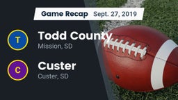 Recap: Todd County  vs. Custer  2019