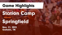 Station Camp  vs Springfield  Game Highlights - Nov. 21, 2023