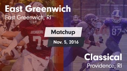 Matchup: East Greenwich vs. Classical  2016
