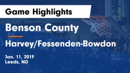 Benson County  vs Harvey/Fessenden-Bowdon Game Highlights - Jan. 11, 2019