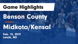 Benson County  vs Midkota/Kensal  Game Highlights - Feb. 15, 2019