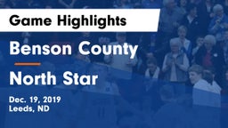 Benson County  vs North Star Game Highlights - Dec. 19, 2019