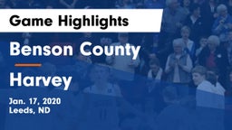 Benson County  vs Harvey  Game Highlights - Jan. 17, 2020