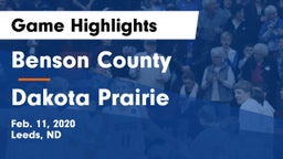 Benson County  vs Dakota Prairie  Game Highlights - Feb. 11, 2020
