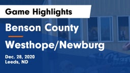 Benson County  vs Westhope/Newburg  Game Highlights - Dec. 28, 2020