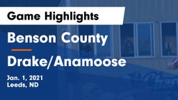 Benson County  vs Drake/Anamoose  Game Highlights - Jan. 1, 2021