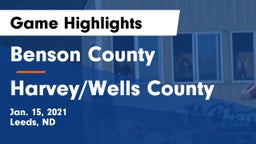 Benson County  vs Harvey/Wells County Game Highlights - Jan. 15, 2021