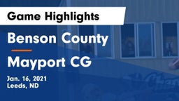 Benson County  vs Mayport CG Game Highlights - Jan. 16, 2021