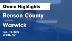 Benson County  vs Warwick  Game Highlights - Feb. 10, 2022