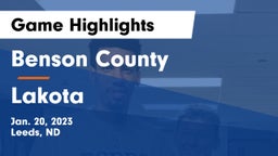 Benson County  vs Lakota  Game Highlights - Jan. 20, 2023