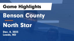 Benson County  vs North Star Game Highlights - Dec. 8, 2023