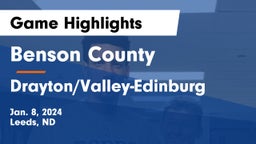 Benson County  vs Drayton/Valley-Edinburg  Game Highlights - Jan. 8, 2024