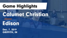 Calumet Christian  vs Edison  Game Highlights - Dec. 7, 2019