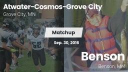 Matchup: Atwater-Cosmos-Grove vs. Benson  2016