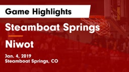 Steamboat Springs  vs Niwot  Game Highlights - Jan. 4, 2019