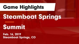 Steamboat Springs  vs Summit  Game Highlights - Feb. 16, 2019